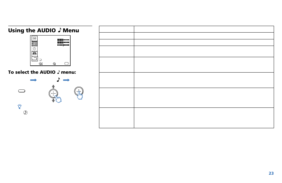 Using the audio menu | Sony WEGA KV-36XBR250 User Manual | Page 29 / 46