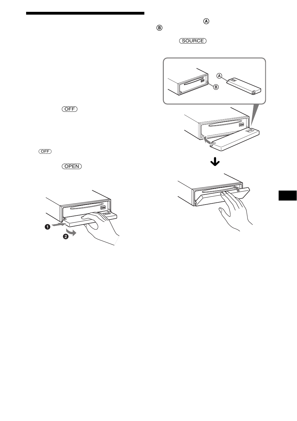 Extracción del panel frontal, 11 extracción del panel frontal | Sony CDX-F7705X User Manual | Page 75 / 100