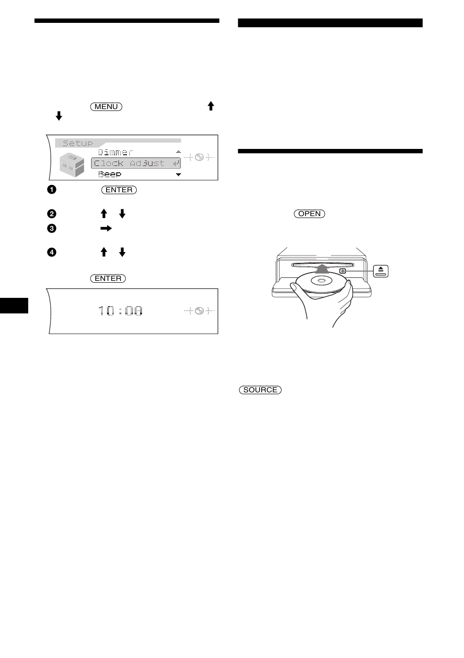 Configuración del reloj, Reproductor de cd unidad de cd/md (opcional), Reproducción de discos | 12 configuración del reloj | Sony CDX-F7705X User Manual | Page 76 / 100