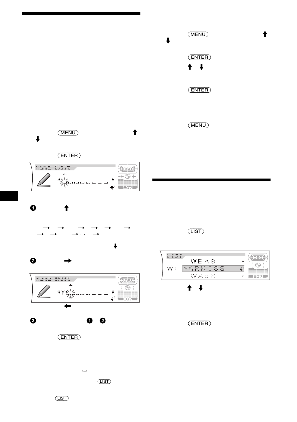 Almacenamiento de nombres de emisoras, Memorando de emisoras, Sintonización de emisoras mediante una lista | Listado, 20 almacenamiento de nombres de emisoras | Sony CDX-F7705X User Manual | Page 84 / 100