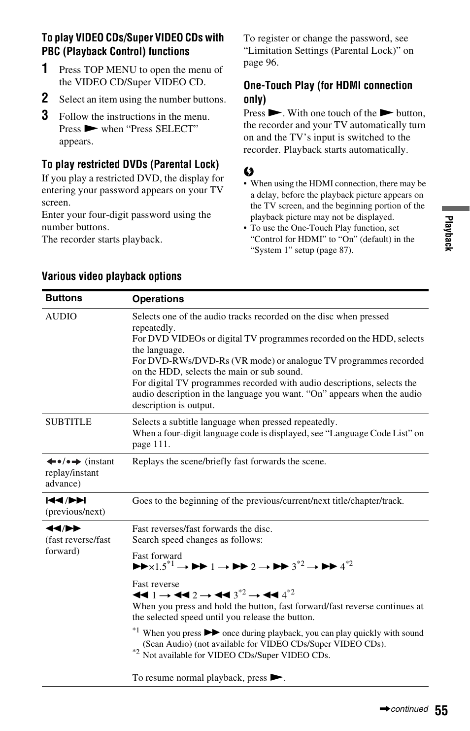 Udio (55), Itle (55), E) (55) | Sony RDR-DC205 User Manual | Page 55 / 120