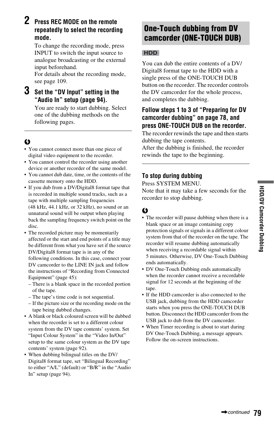 Sony RDR-DC205 User Manual | Page 79 / 120