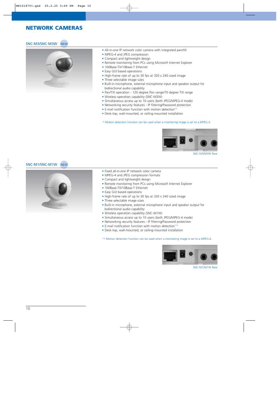 Network cameras | Sony NTSC/PAL User Manual | Page 11 / 44