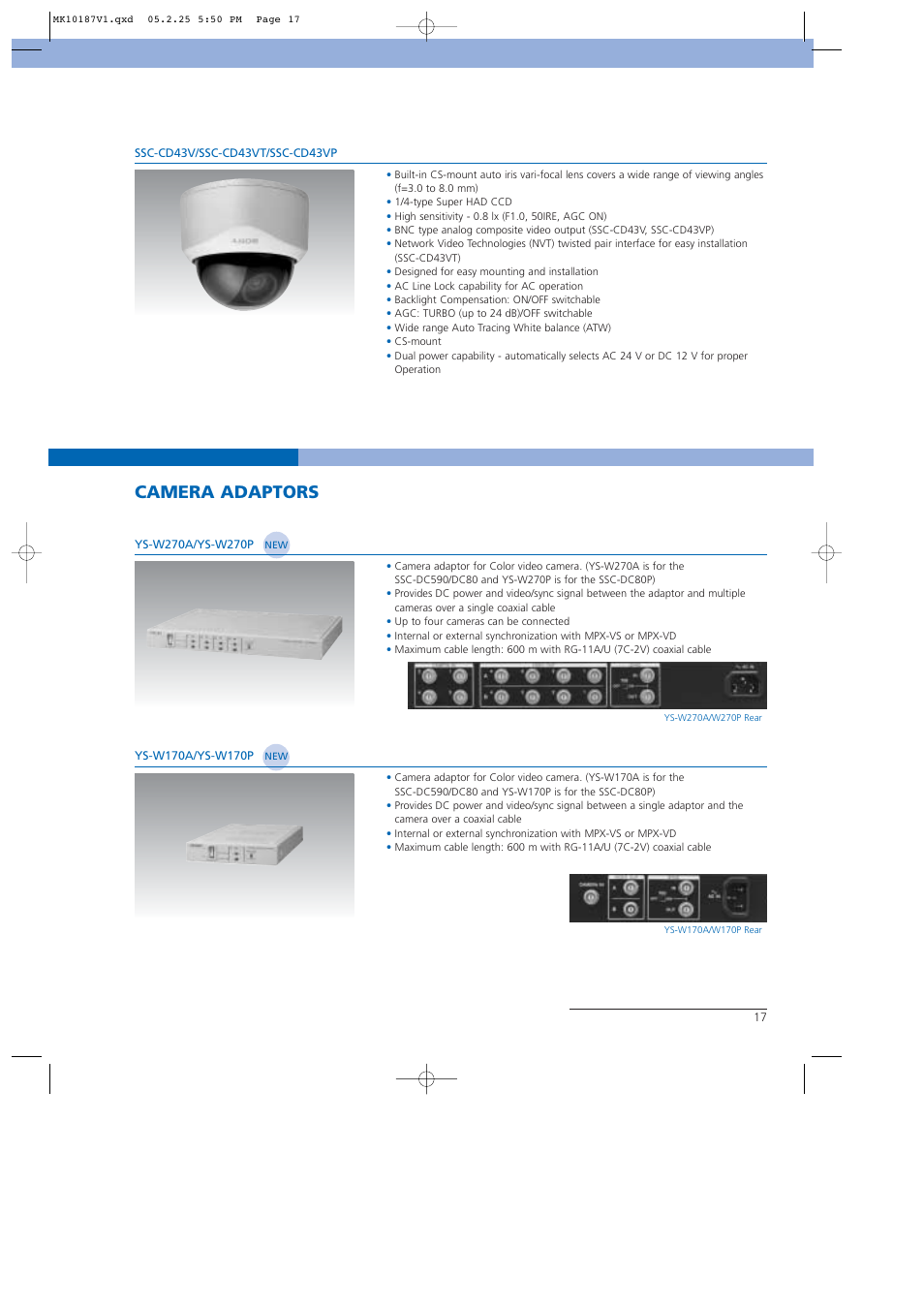 Camera adaptors | Sony NTSC/PAL User Manual | Page 18 / 44