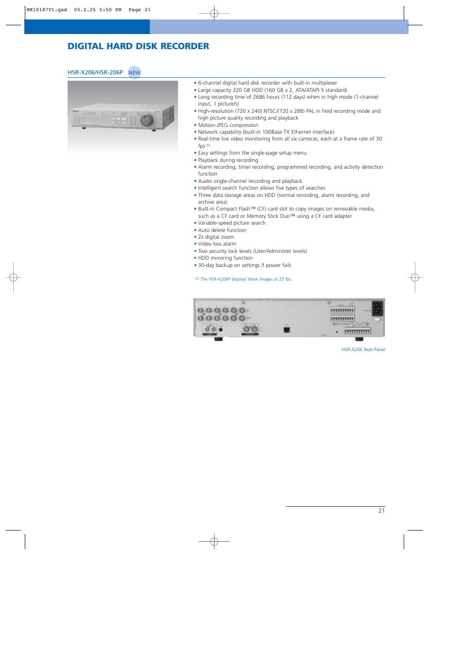 Digital hard disk recorder | Sony NTSC/PAL User Manual | Page 22 / 44