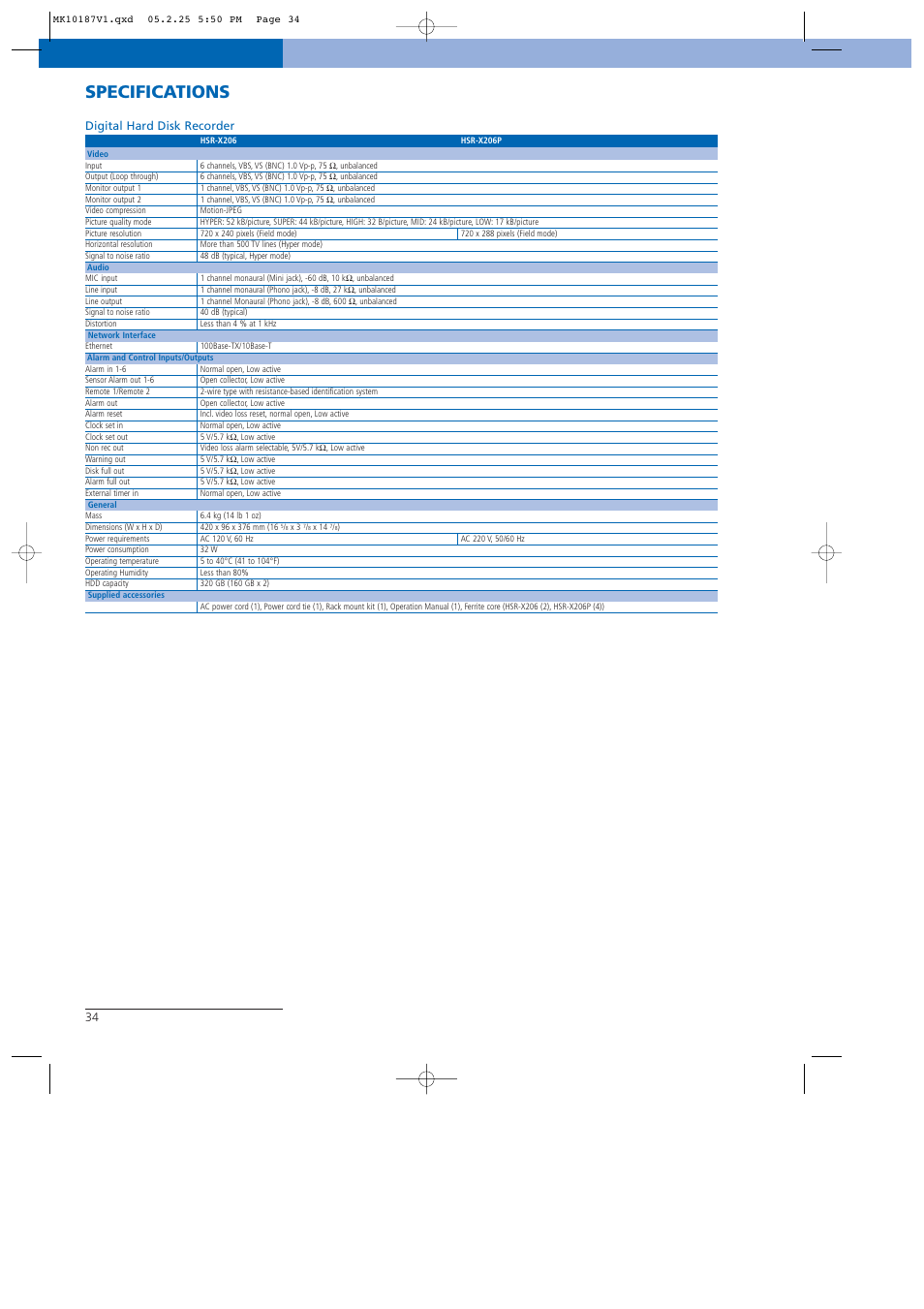 Specifications | Sony NTSC/PAL User Manual | Page 35 / 44