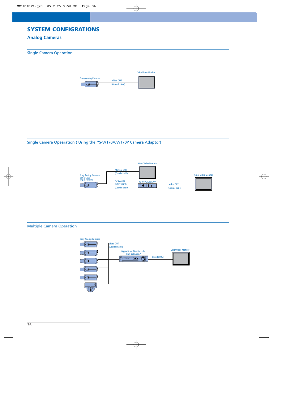 System configrations, Analog cameras | Sony NTSC/PAL User Manual | Page 37 / 44