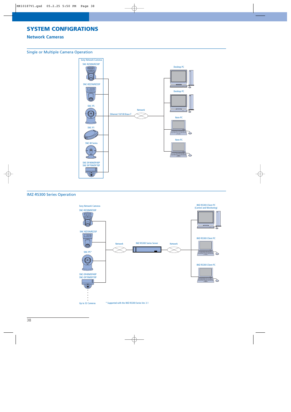 System configrations, Network power, Network cameras | Sony NTSC/PAL User Manual | Page 39 / 44