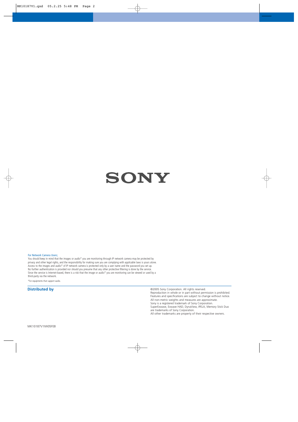 Sony NTSC/PAL User Manual | Page 44 / 44