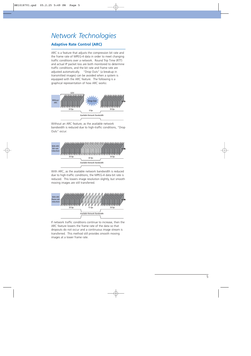 Network technologies, Adaptive rate control (arc) | Sony NTSC/PAL User Manual | Page 6 / 44