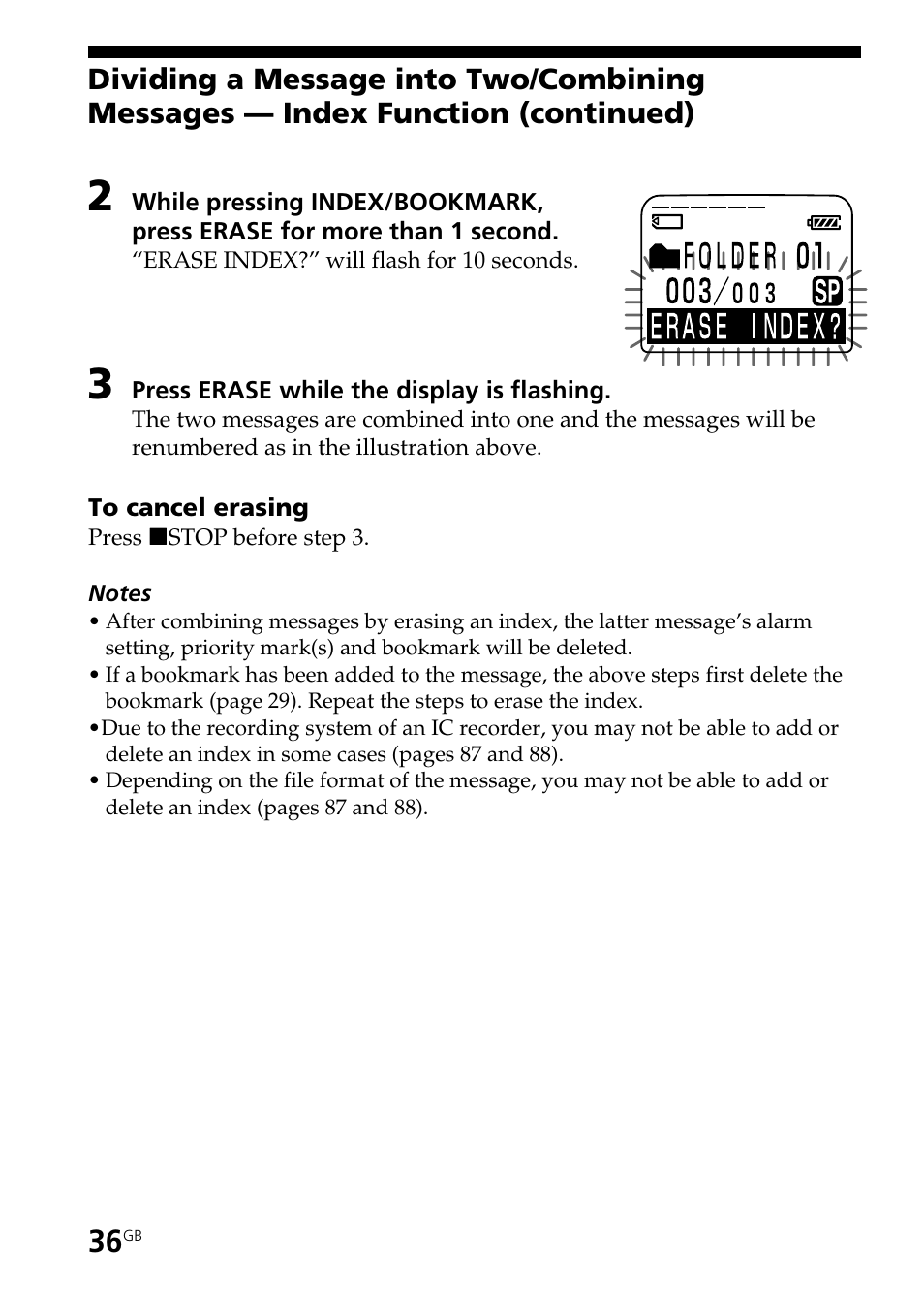Sony ICD-BP User Manual | Page 36 / 96