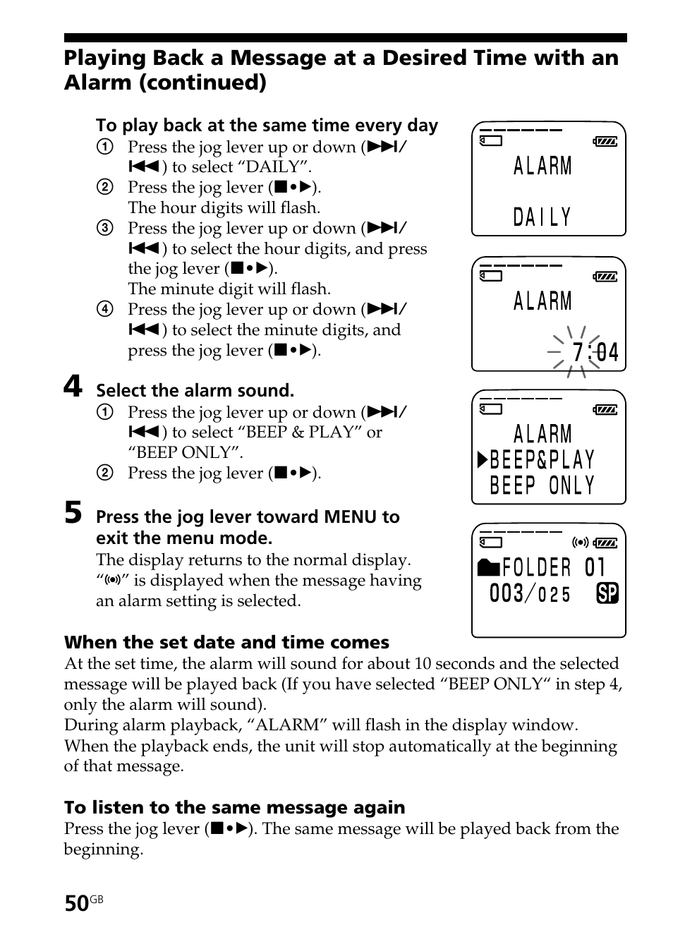 Sony ICD-BP User Manual | Page 50 / 96