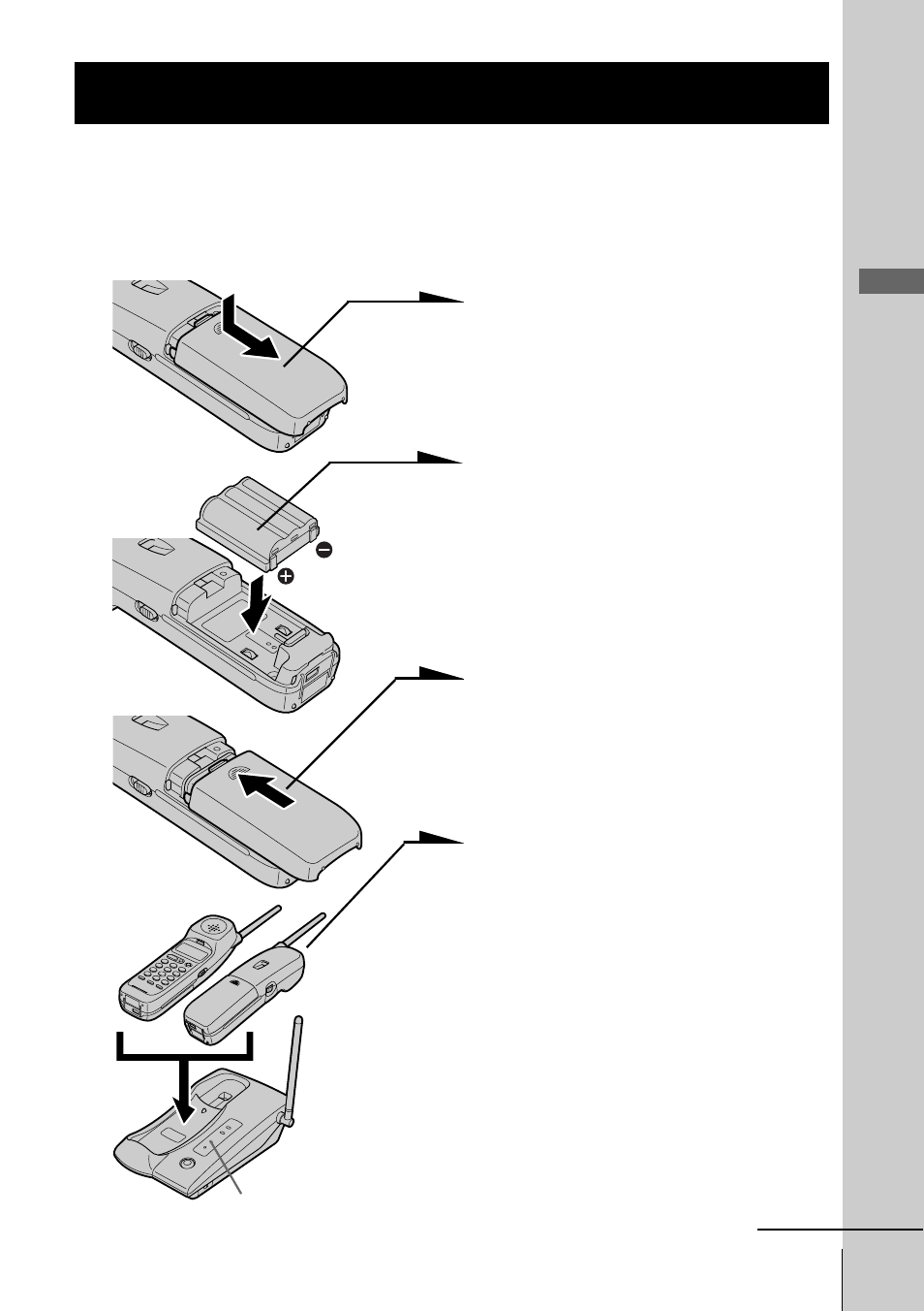 Preparing the battery pack, Step 3: preparing the battery, Pack | Step 3 | Sony SPP-ID970 User Manual | Page 11 / 96