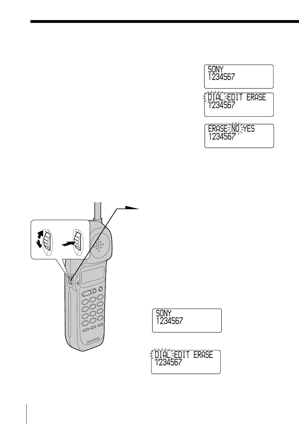 Erasing a memory location, Making calls from the phone directory | Sony SPP-ID970 User Manual | Page 26 / 96
