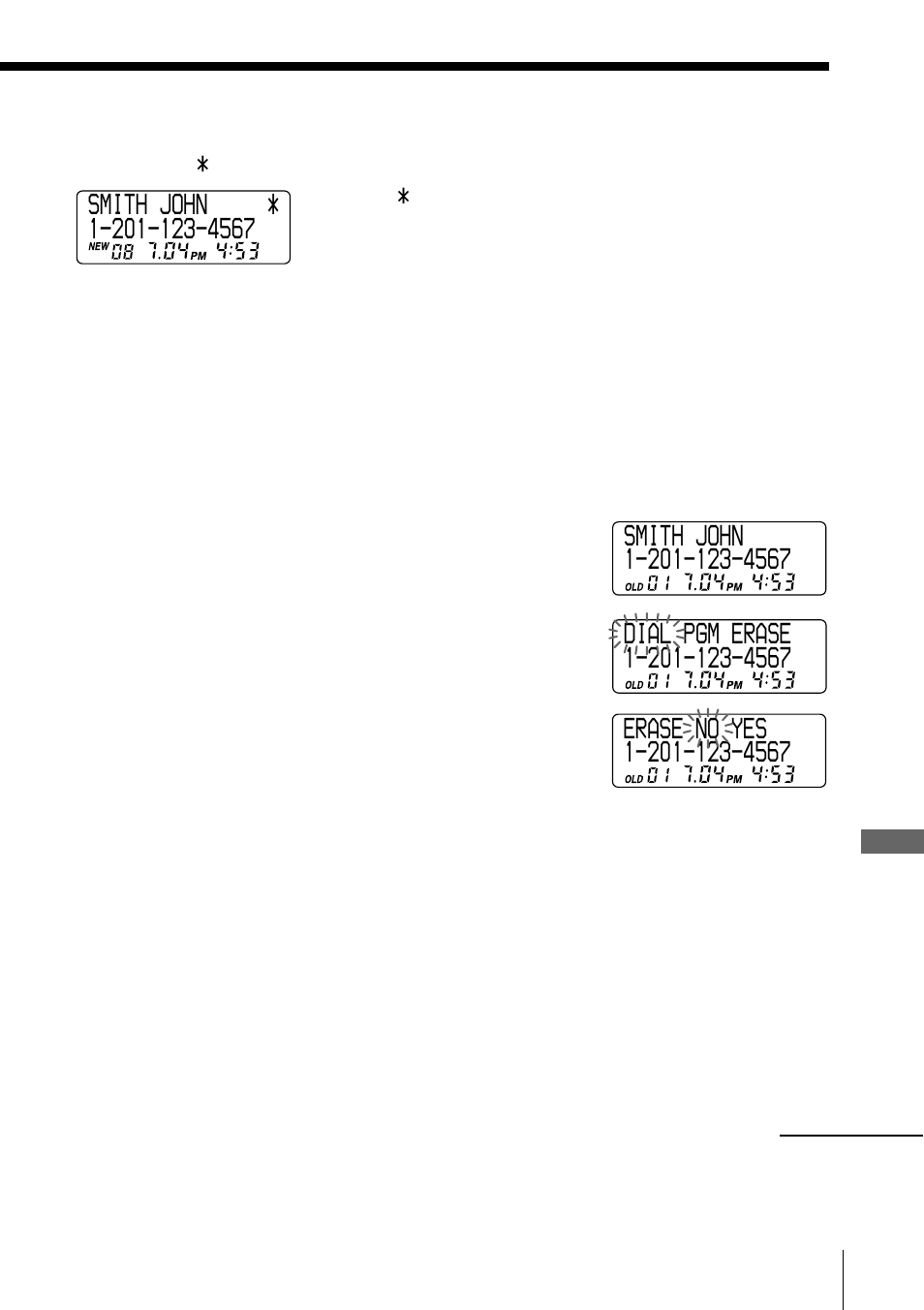 Erasing data from the caller id list | Sony SPP-ID970 User Manual | Page 33 / 96