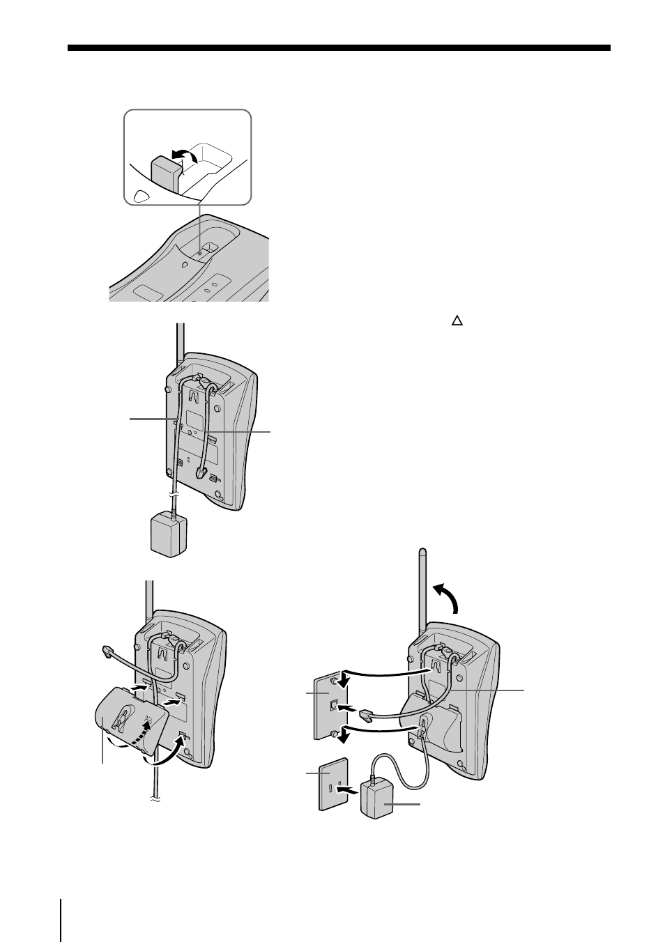 Additional information, Mounting the base unit on a wall | Sony SPP-ID970 User Manual | Page 42 / 96