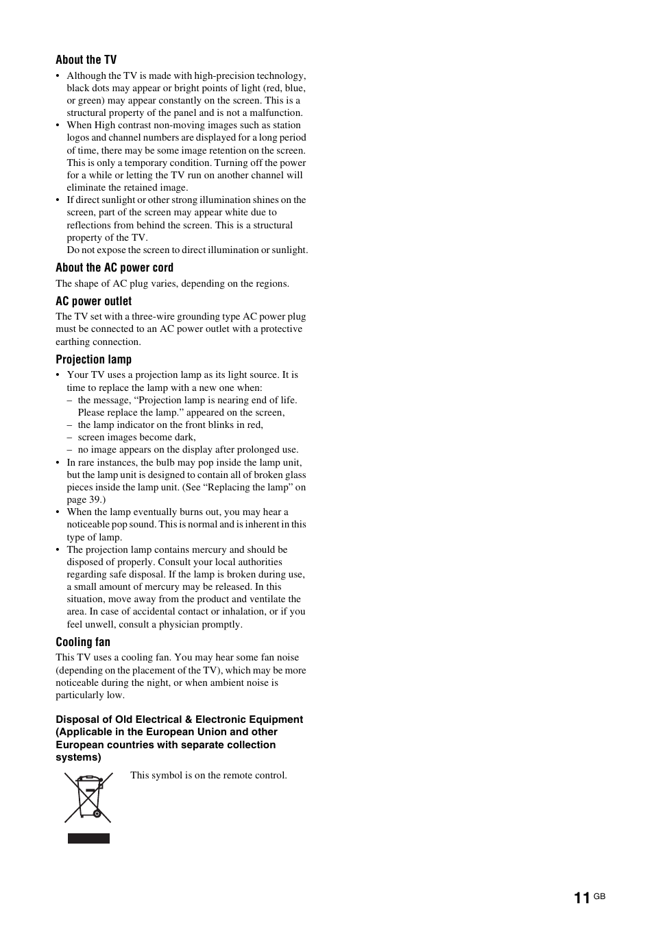 Sony BRAVIA KS-60R200A User Manual | Page 11 / 48