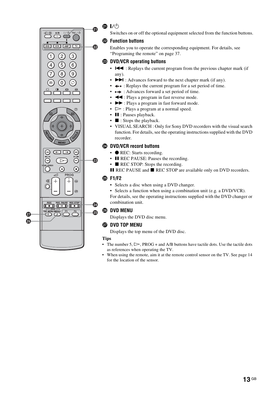 Sony BRAVIA KS-60R200A User Manual | Page 13 / 48