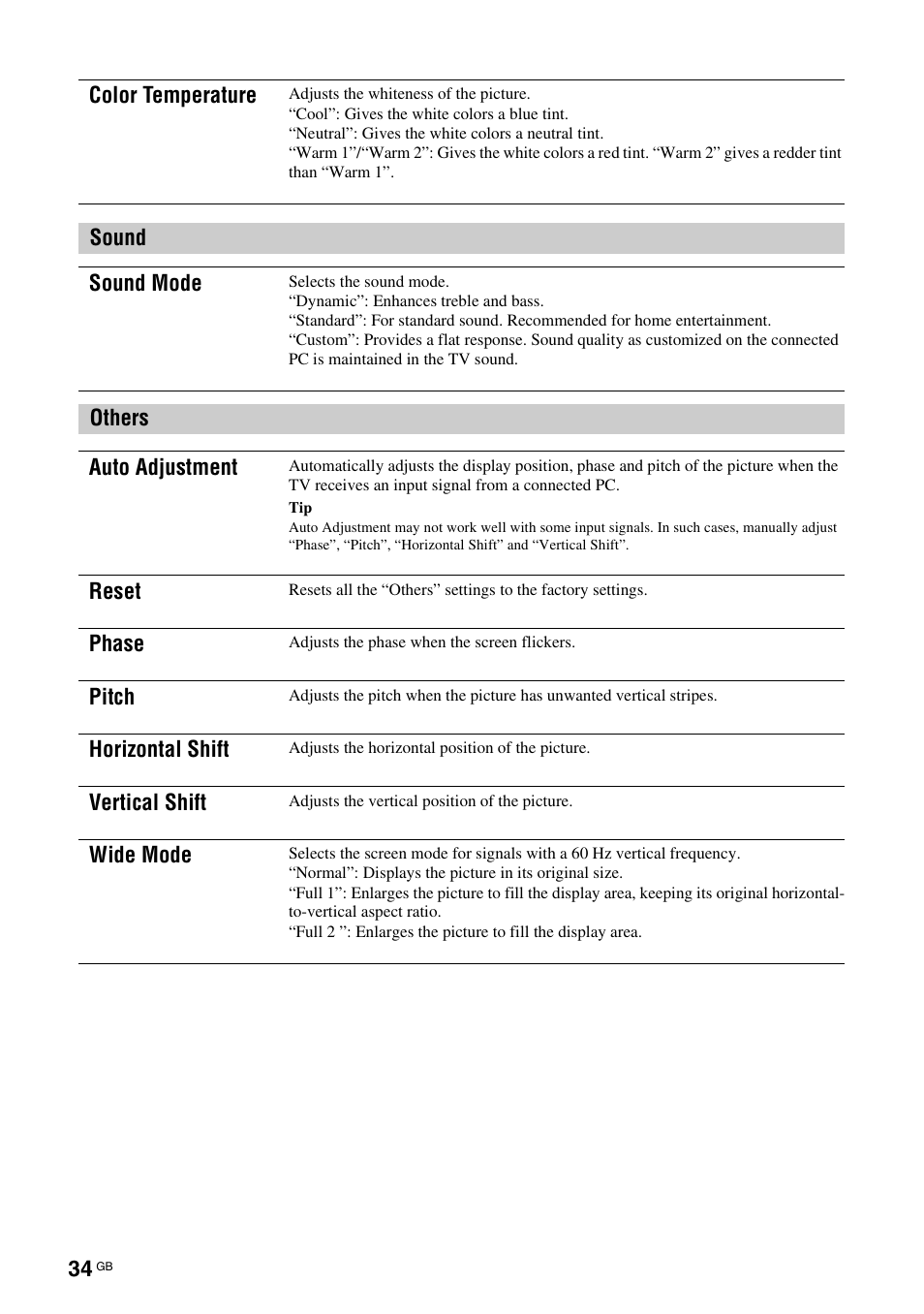 Sony BRAVIA KS-60R200A User Manual | Page 34 / 48