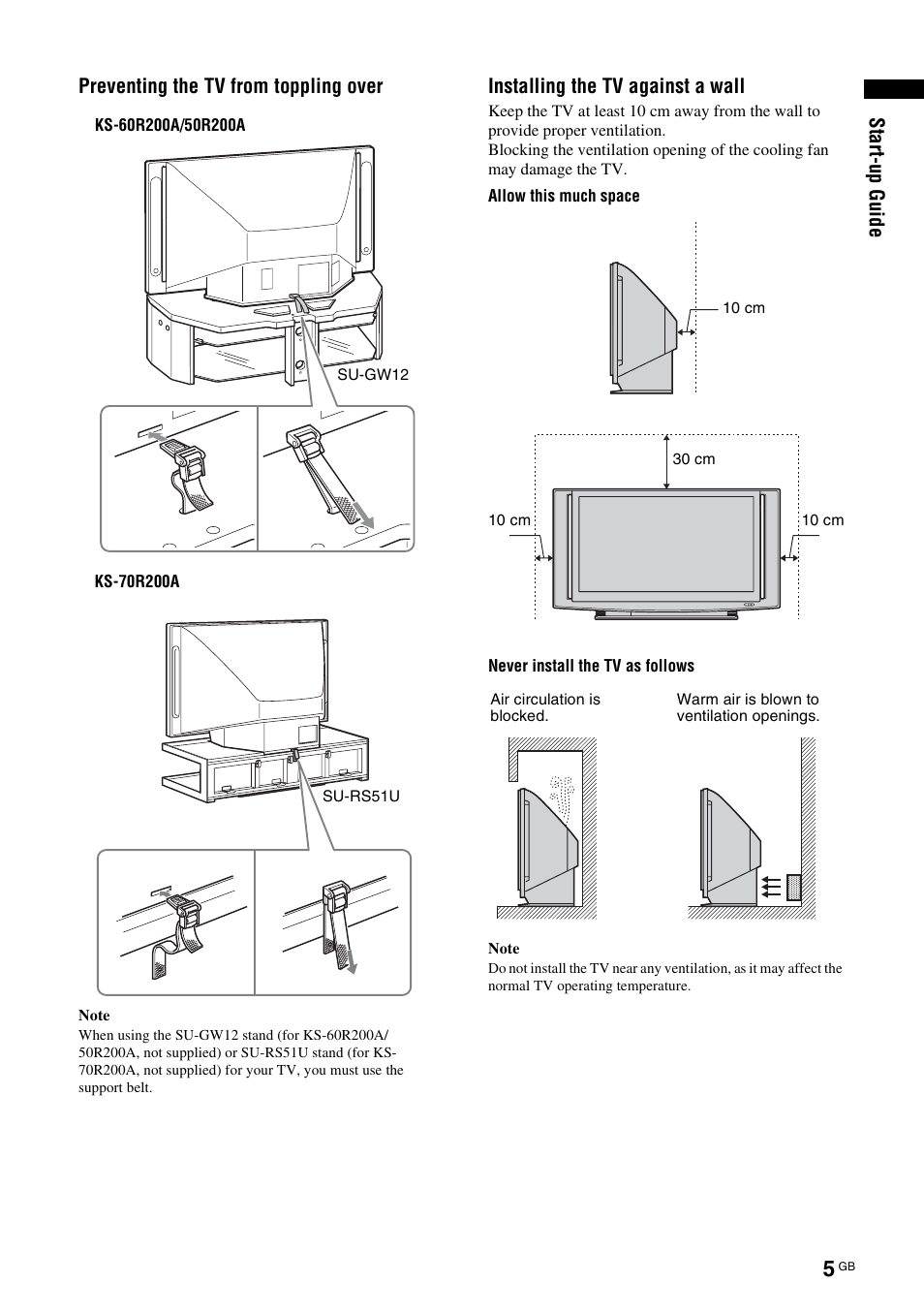 Sony BRAVIA KS-60R200A User Manual | Page 5 / 48