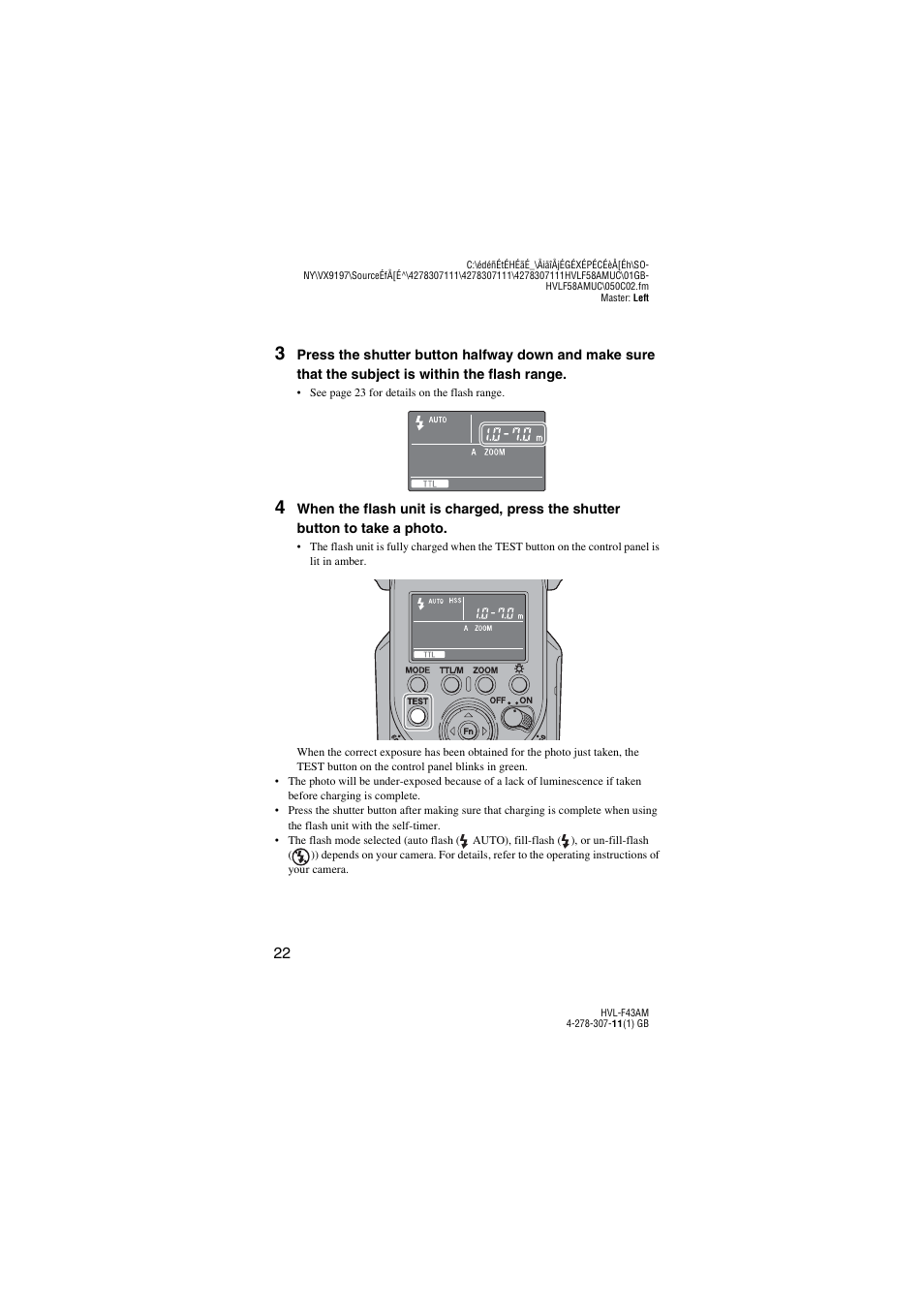 Sony HVL-F43AM User Manual | Page 22 / 76