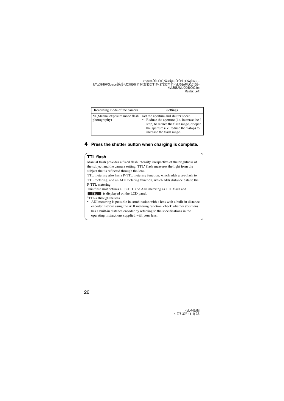 Sony HVL-F43AM User Manual | Page 26 / 76
