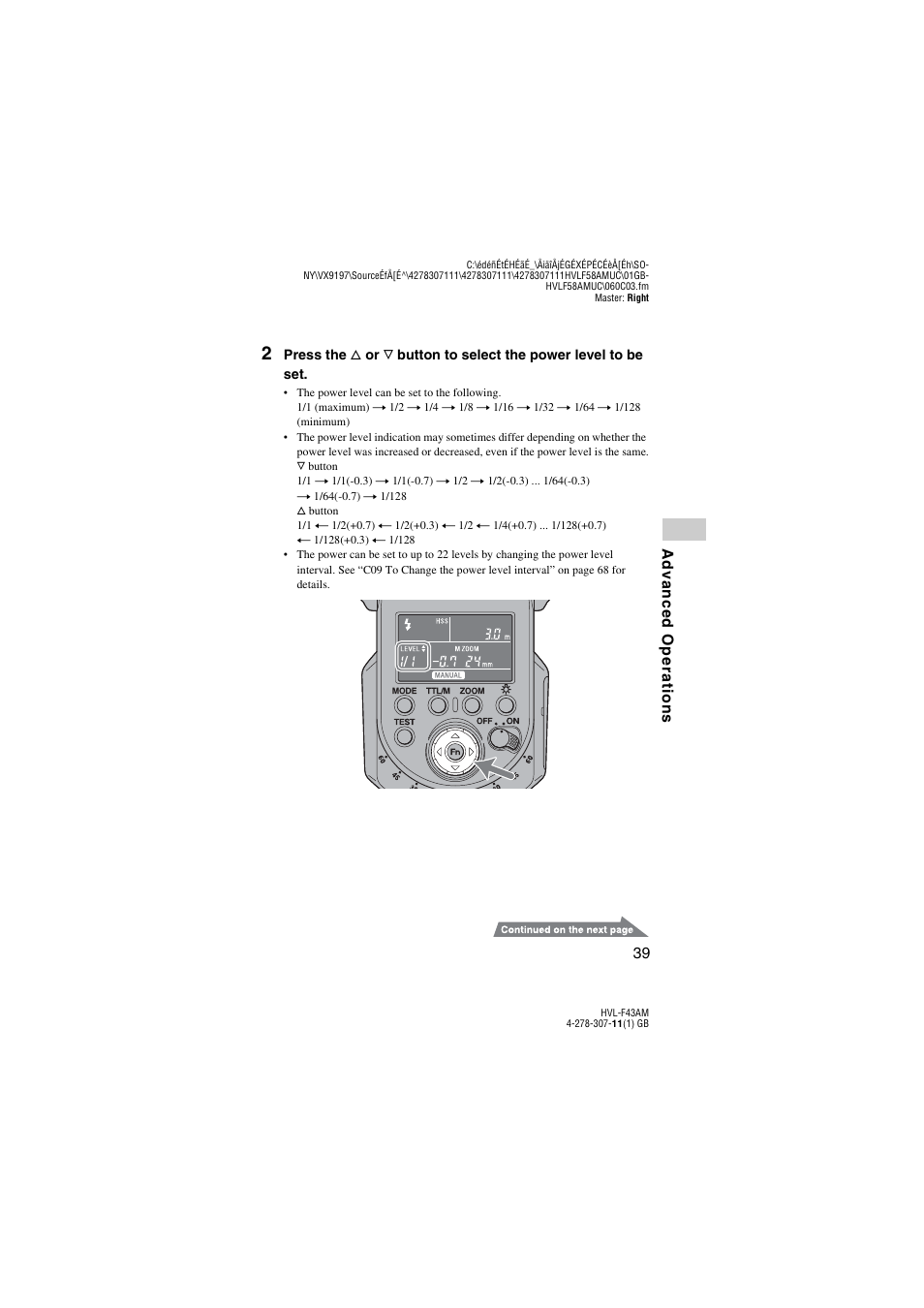 Sony HVL-F43AM User Manual | Page 39 / 76