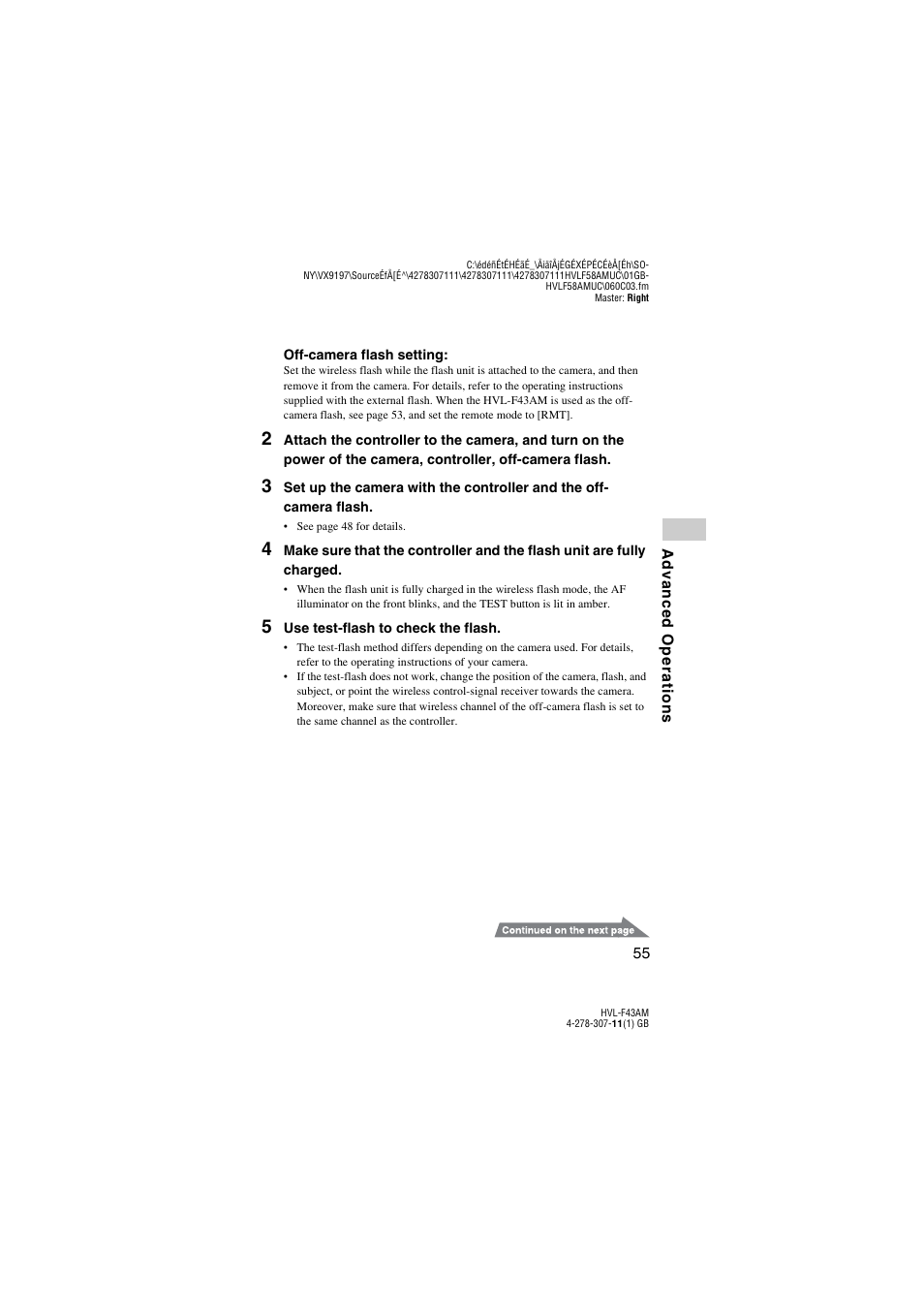 Sony HVL-F43AM User Manual | Page 55 / 76