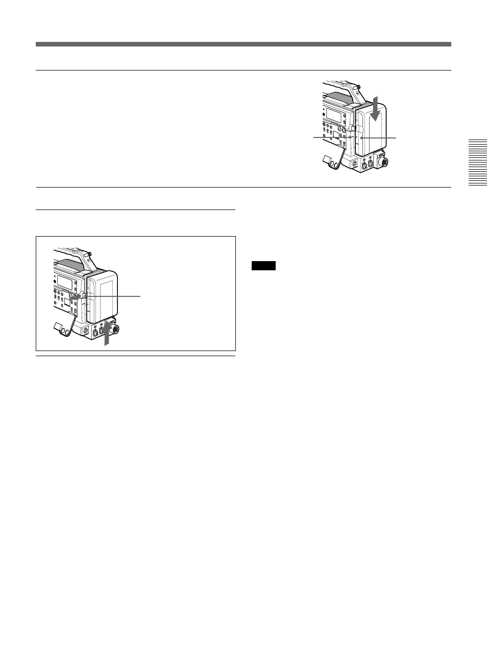 Detaching the battery pack, Avoiding breaks in operation due to dead batteries | Sony 500WSPL User Manual | Page 47 / 144