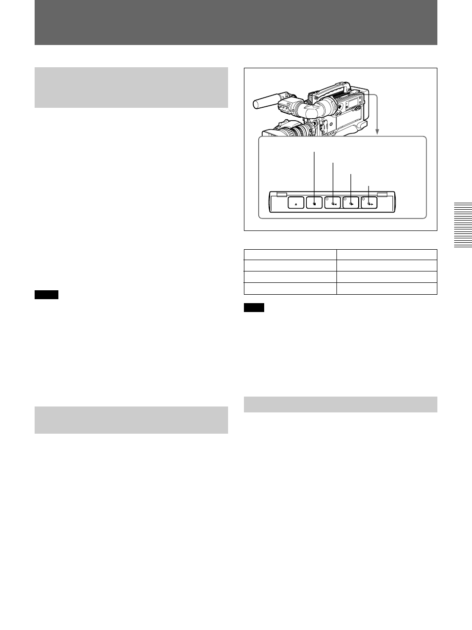 Playback ﾑ checking recorded contents, Viewing monochrome playback in the viewfinder, Viewing color playback | Playback — checking recorded contents | Sony 500WSPL User Manual | Page 61 / 144