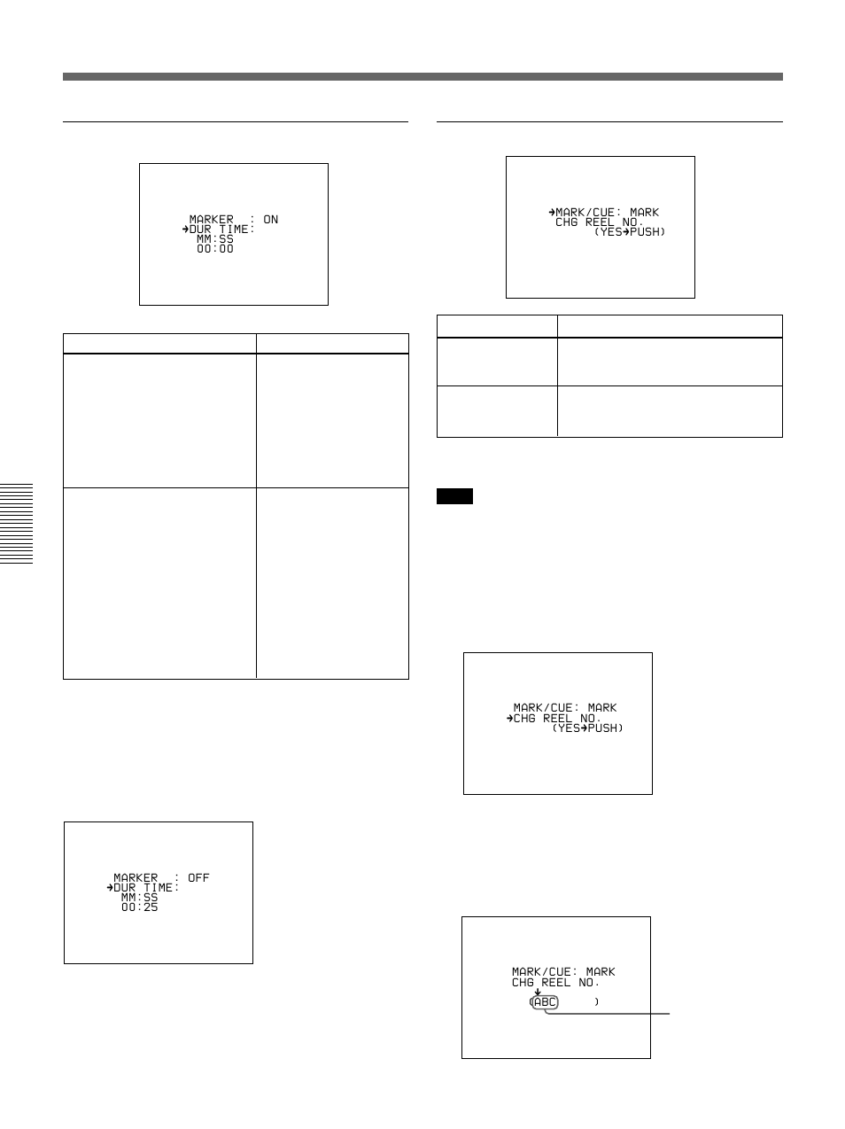 Viewfinder basic menu, Basic menu page 6, Basic menu page 7 | Sony 500WSPL User Manual | Page 82 / 144