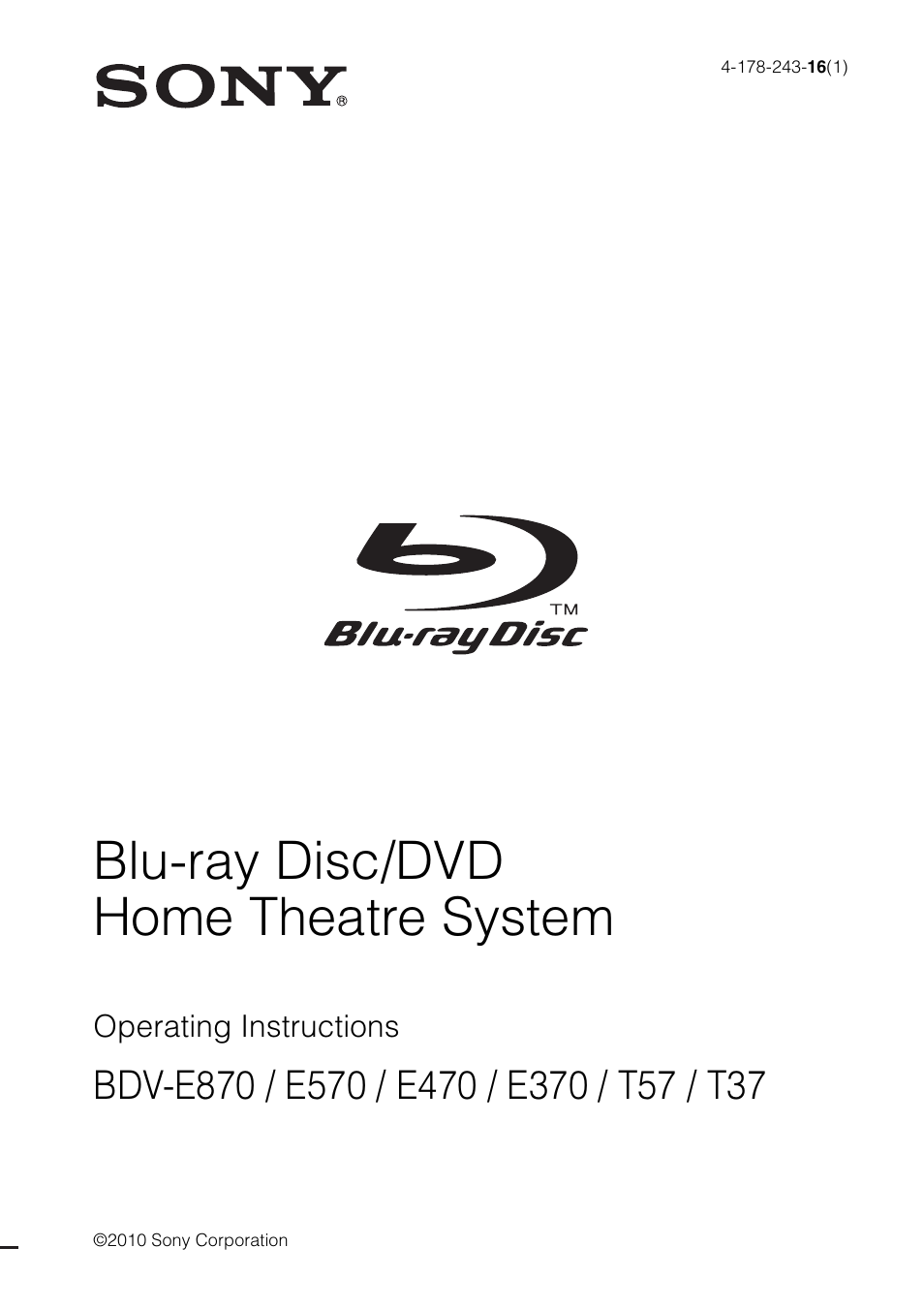 Sony BDV-T57 User Manual | 84 pages