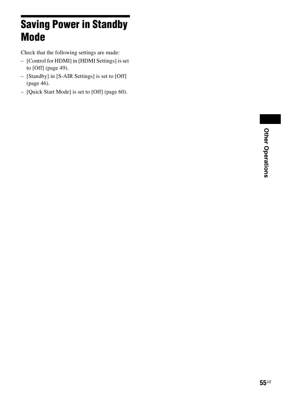 Saving power in standby mode | Sony BDV-T57 User Manual | Page 55 / 84