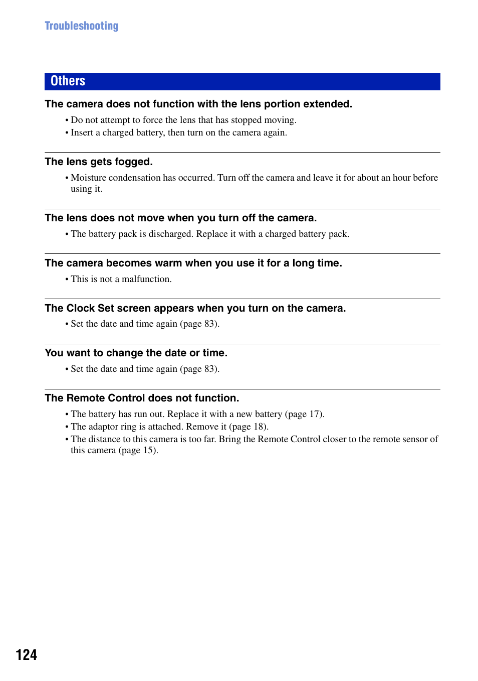 To 124, Others | Sony Cyber-shot DSC-H9 User Manual | Page 124 / 137