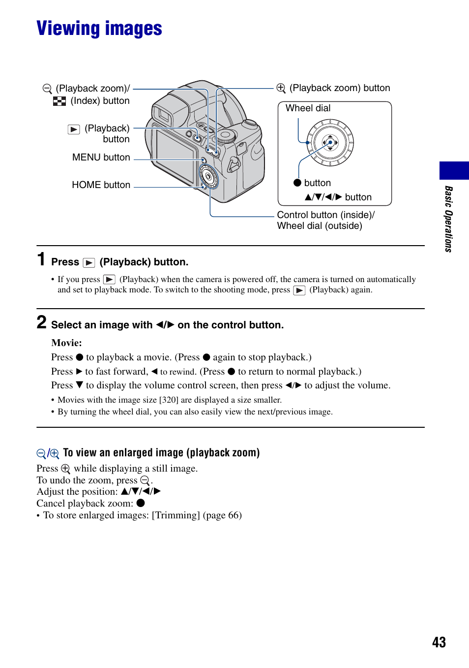 Viewing images, N (43), N (43 | Sony Cyber-shot DSC-H9 User Manual | Page 43 / 137