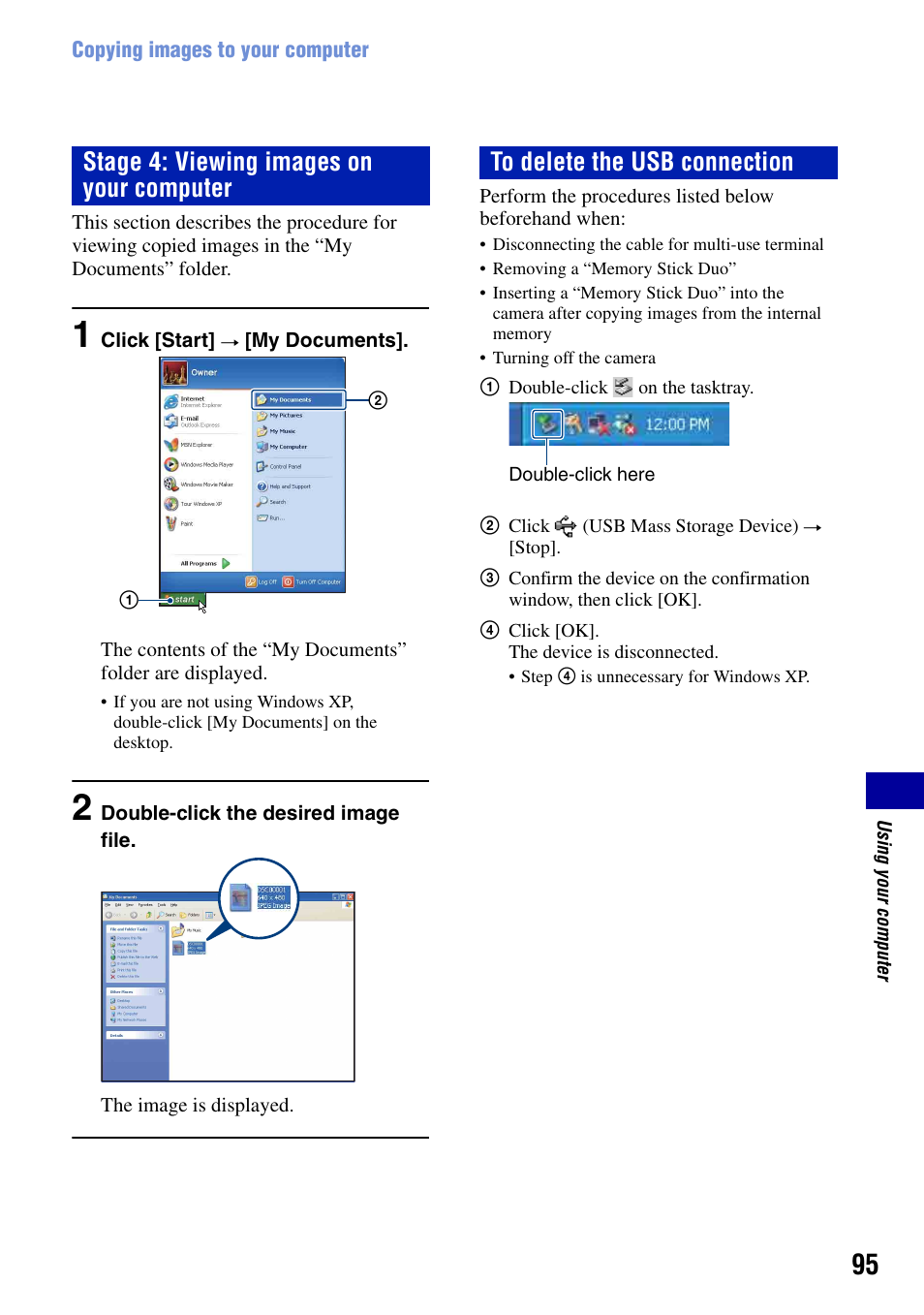 Stage 4: viewing images on your computer | Sony Cyber-shot DSC-H9 User Manual | Page 95 / 137