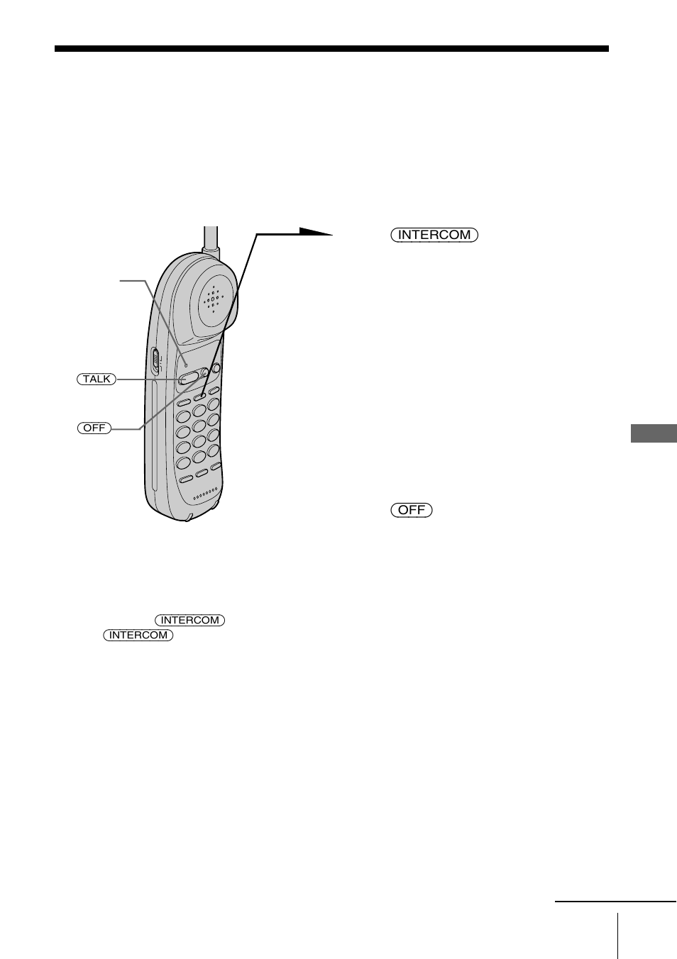 To talk from the handset to the base phone, Talking between the handset and, The base phone (intercom) | To talk from the handset to, The base phone | Sony SPP-A946 User Manual | Page 27 / 112