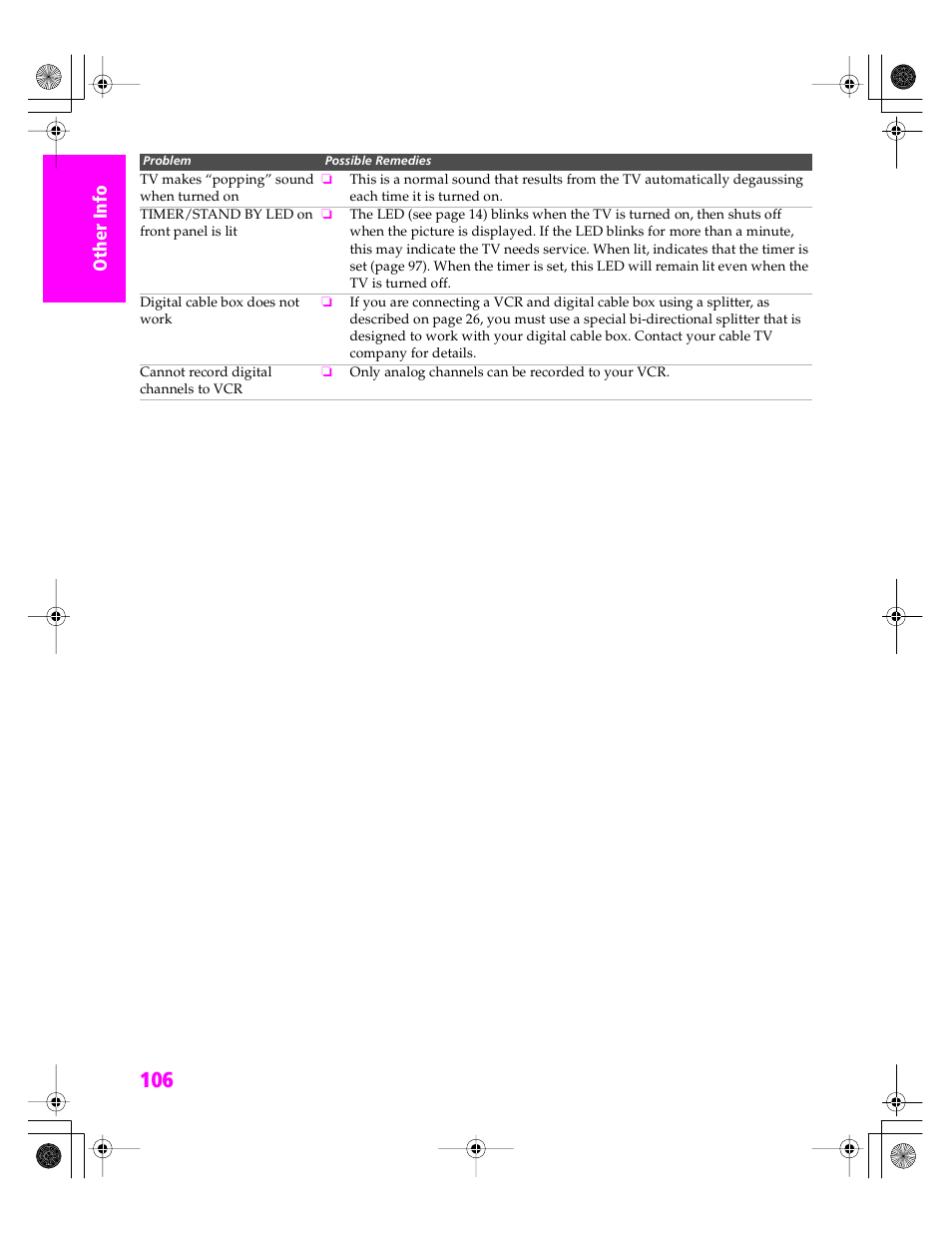 Sony KDP 51WS655 User Manual | Page 109 / 113