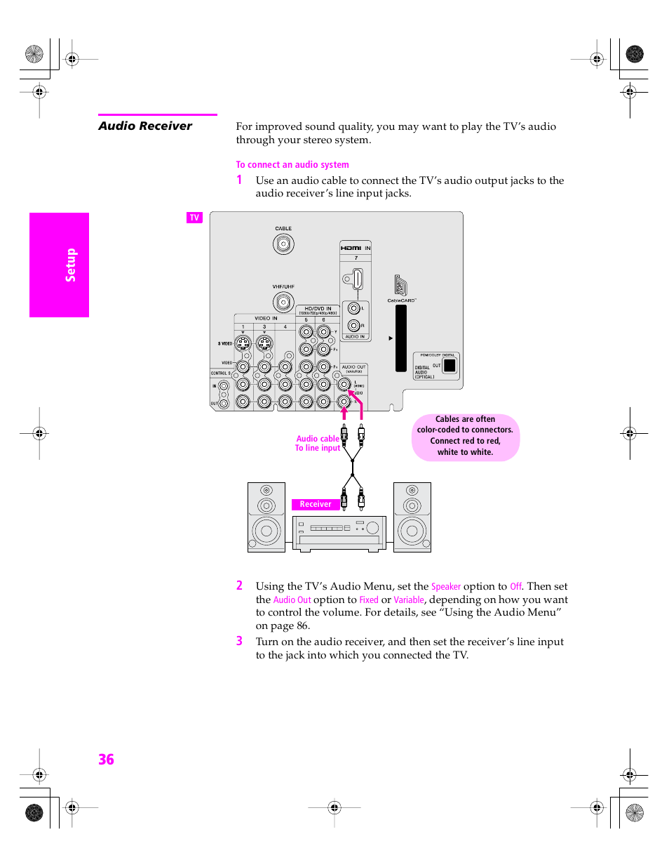 Audio receiver | Sony KDP 51WS655 User Manual | Page 37 / 113