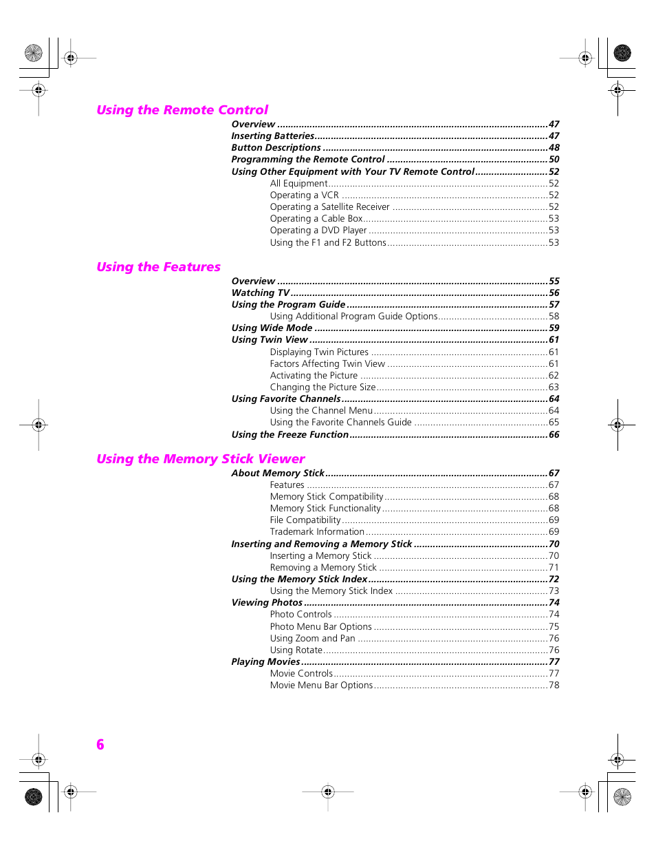 Sony KDP 51WS655 User Manual | Page 7 / 113