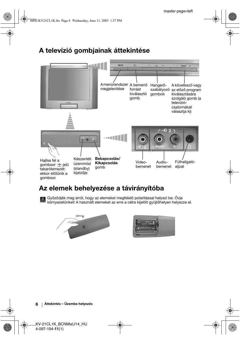 Sony KV-21CL1K User Manual | Page 60 / 128