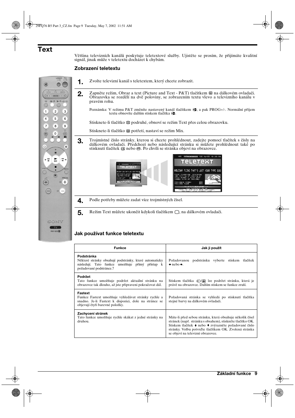 Text | Sony WEGA KV-29FQ76 K User Manual | Page 35 / 148