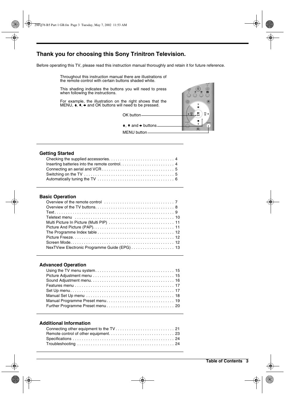 Sony WEGA KV-29FQ76 K User Manual | Page 53 / 148
