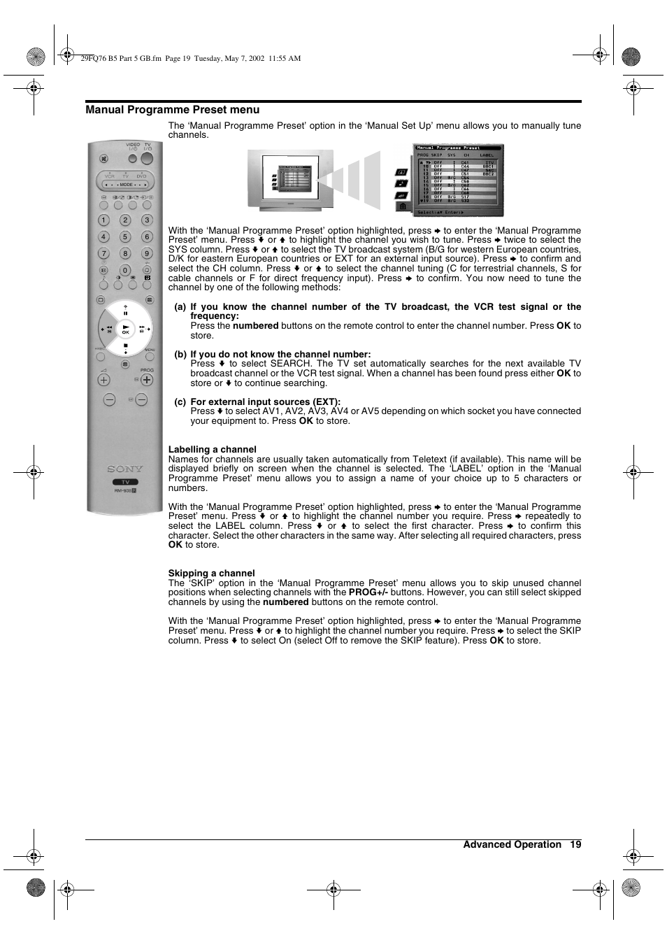 Sony WEGA KV-29FQ76 K User Manual | Page 69 / 148