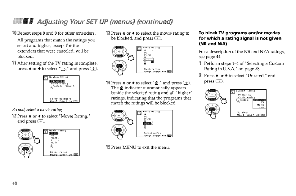 Miijmtmg your s£i up (mmms) (mrnmmu) | Sony KP-61V90 User Manual | Page 44 / 58