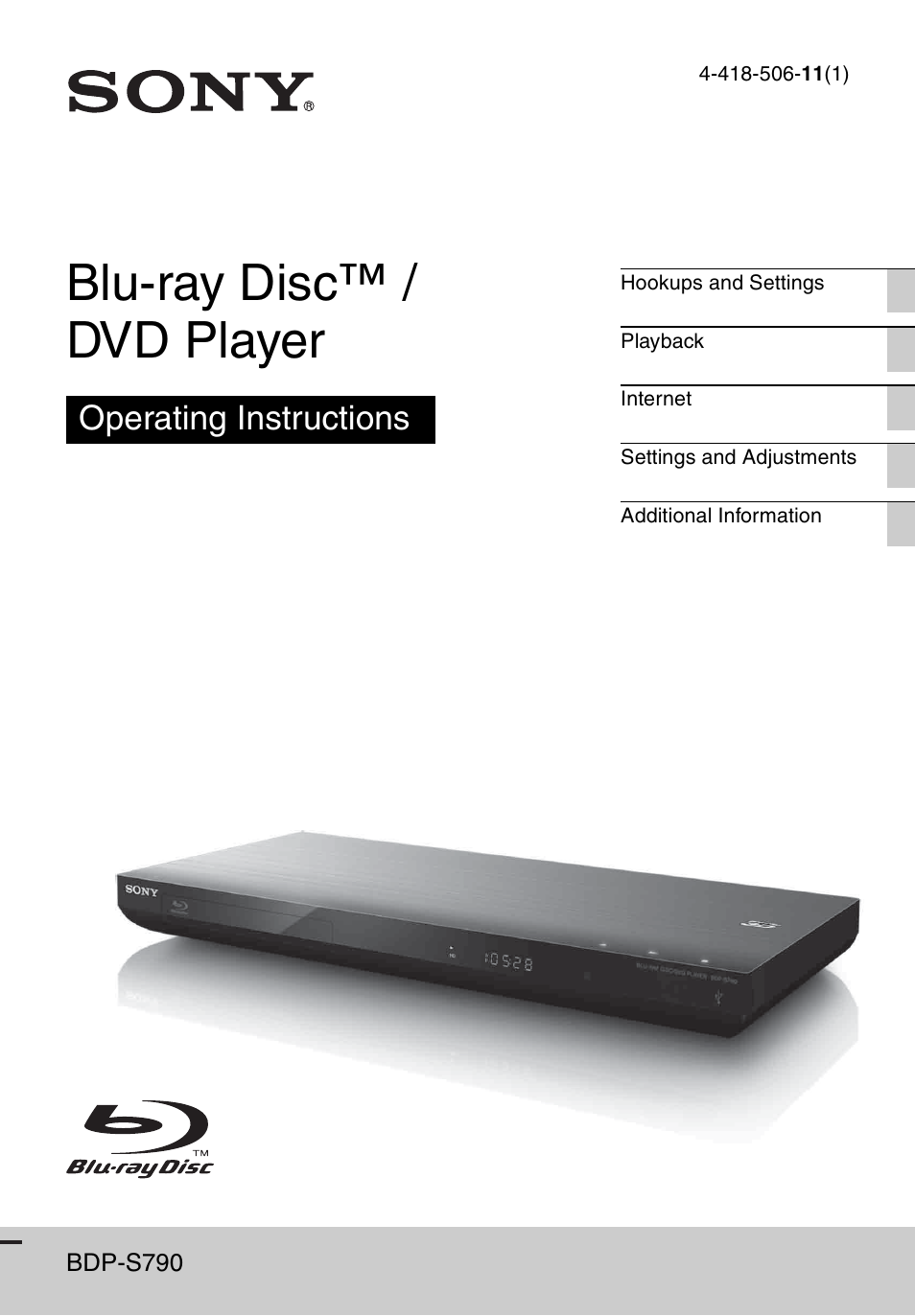 Sony BDP-S790 User Manual | 52 pages