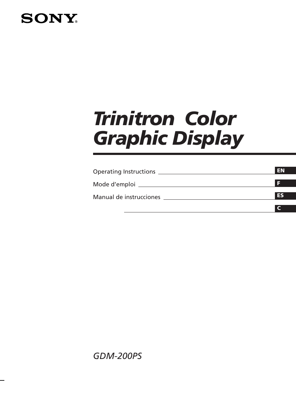 Sony GDM-20OPS User Manual | 63 pages