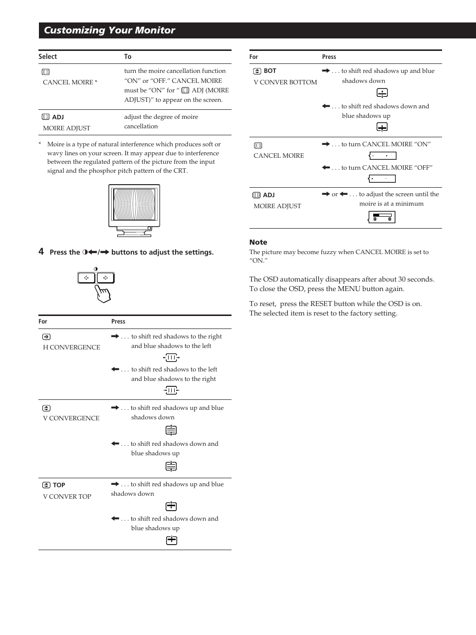 Customizing your monitor 4 | Sony GDM-20OPS User Manual | Page 14 / 63