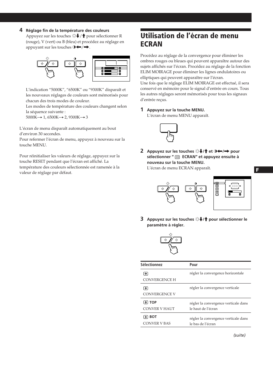 Utilisation de l’écran de menu ecran, Personnalisation de l’affichage | Sony GDM-20OPS User Manual | Page 33 / 63