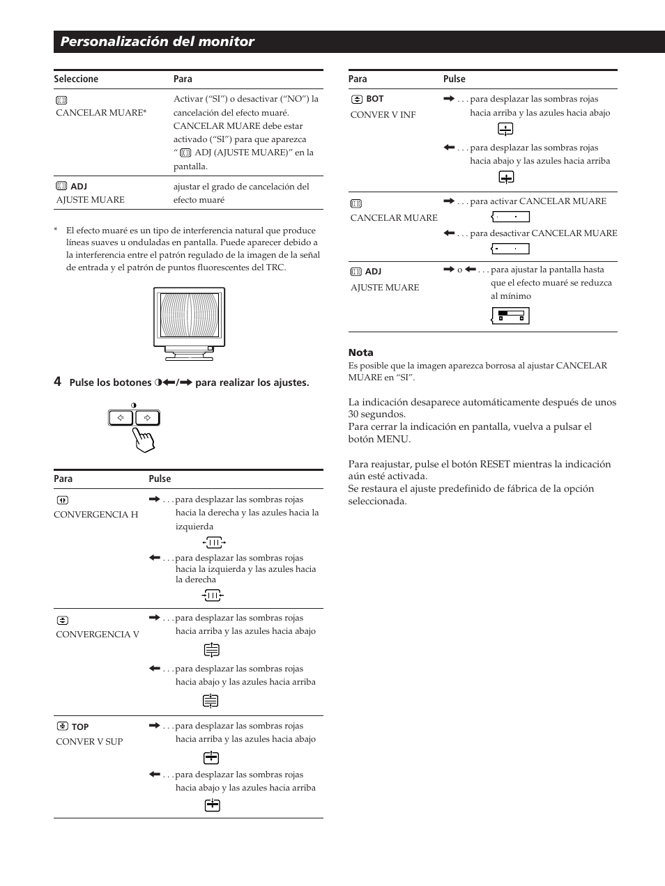 Personalización del monitor | Sony GDM-20OPS User Manual | Page 54 / 63